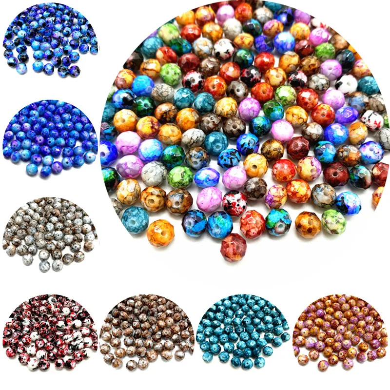 Стеклянные бусины с гранями 6/8/10 мм | Бусины