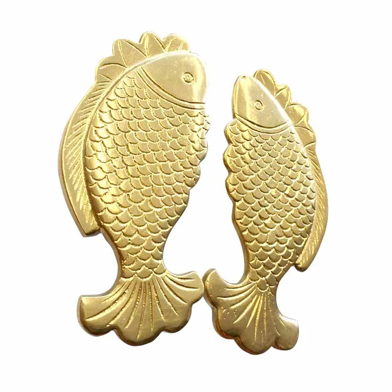 1 пара (2 шт.) латунные ручки для раздвижных дверей с большими рыбками/деревянные