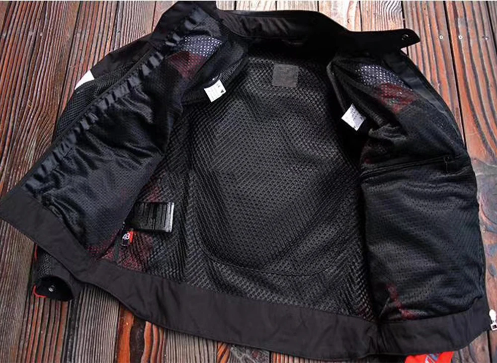 

Black Red Dain Men's and Woman Motorcycle Jacket Summer Mesh Racing Clothing Knight Riding Breathable Jacket