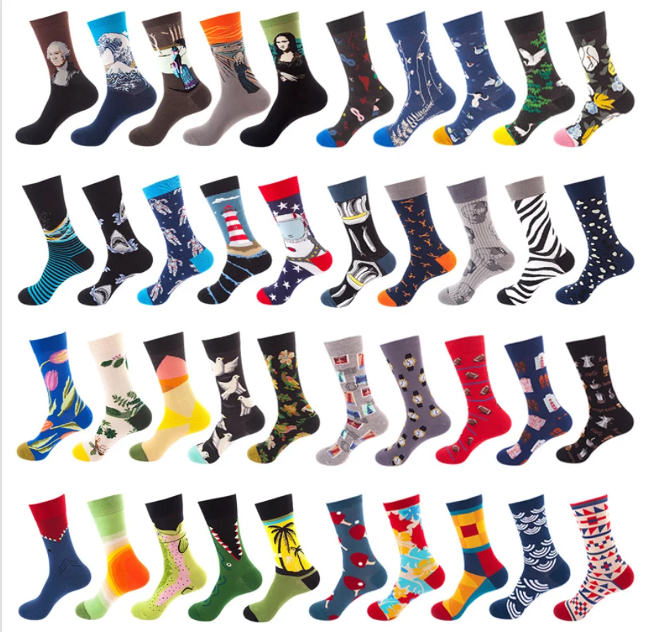 

Сезон осень-зима; Женские туфли в стиле ретро Новое искусство Ван Гог роспись всемирно известная серия масляной живописи мужские носки смеш...