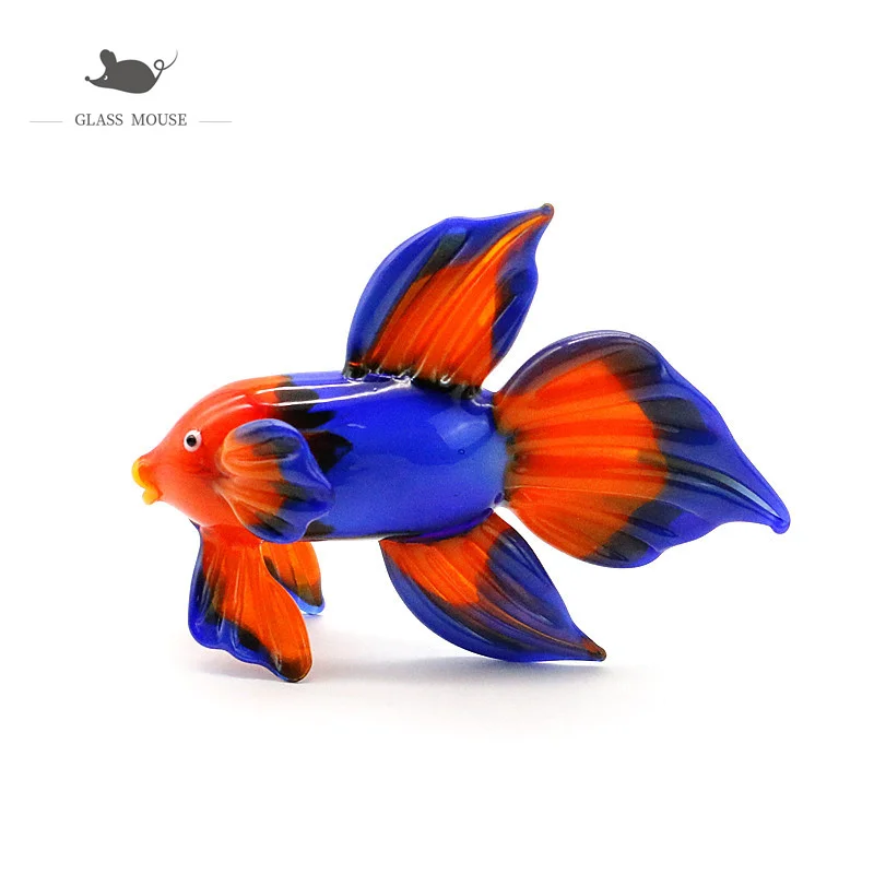 

Муранское стекло ручной работы Тропический статуэтки в виде рыб Симпатичные Яркие морские животные украшения дома Аквариум Украшение стол...
