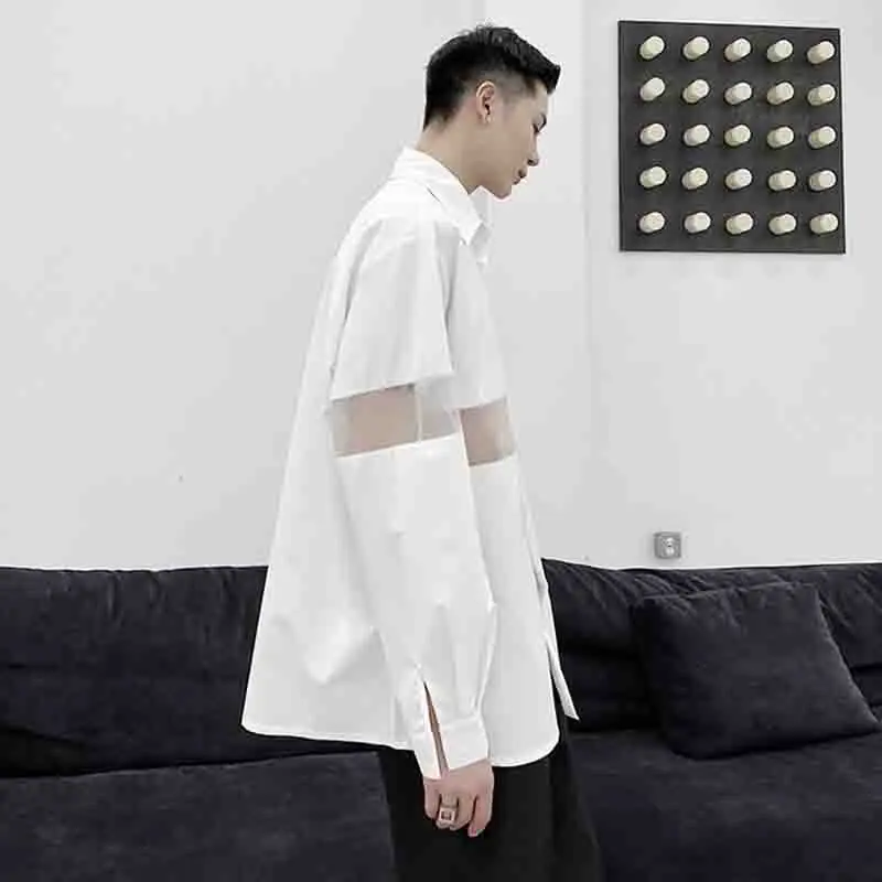 Ажурная темная рубашка Chaomen в стиле Харадзюку свободная модная индивидуальная