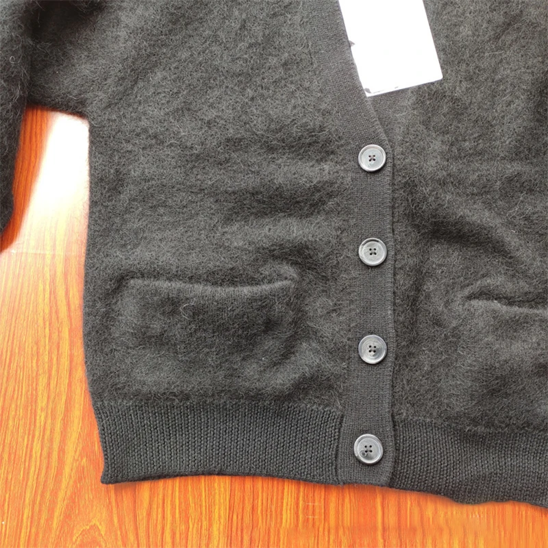 Fuzzy Wool Mohair Blended Knit Cardigan Sweater 2019 Fashion Basic Solid Single Breasted Jumper Top Winter Thick Warm Soft Coat |
