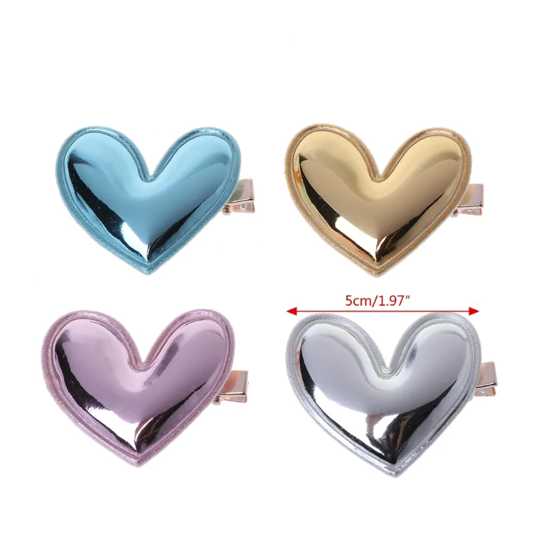 4 предмета в комплекте с блестками из искусственной кожи зажим для волос сердце