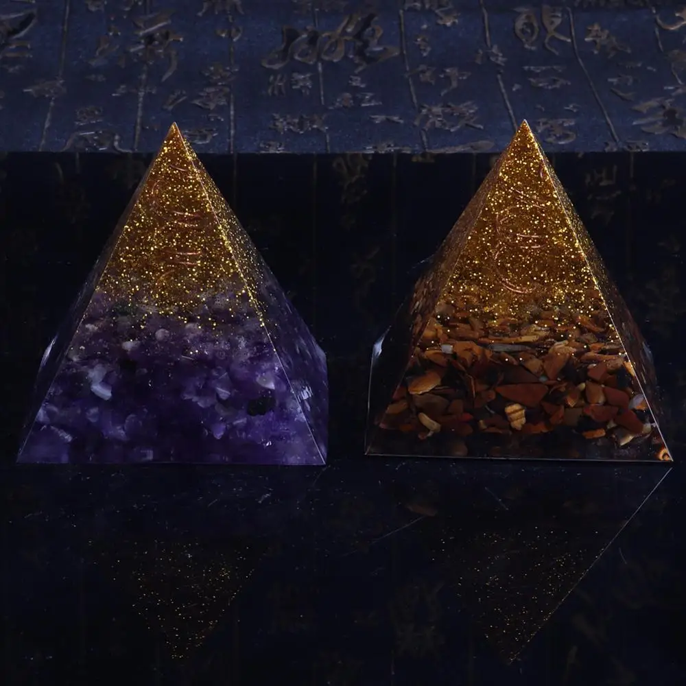 Orgonite энергии пирамиды маятник натуральными аметистами тигр глаз камень искусные
