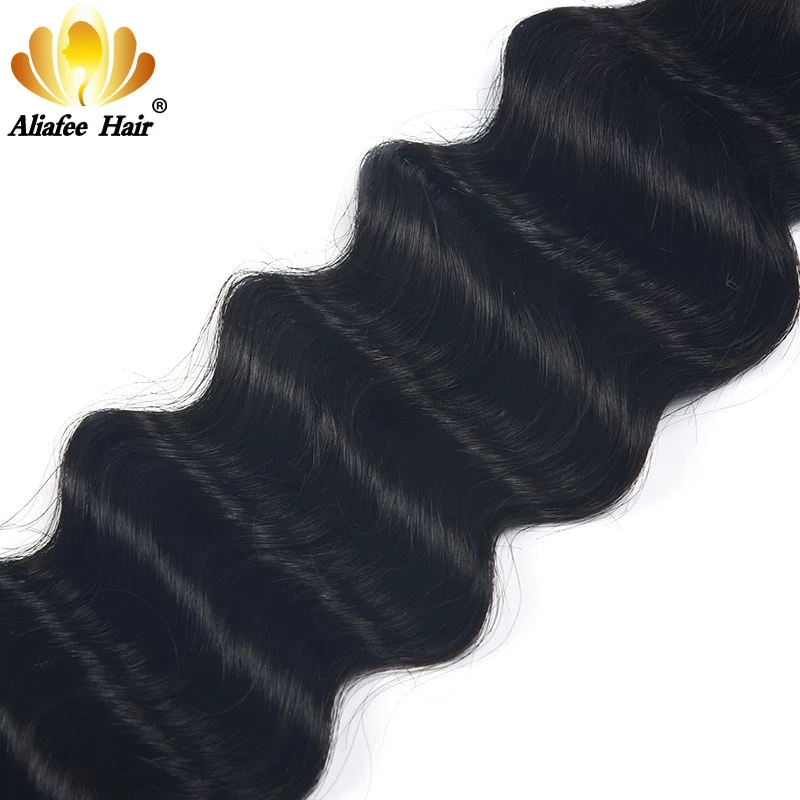 Aliafee волосы свободные глубокие волнистые пучки бразильские пряди человеческие