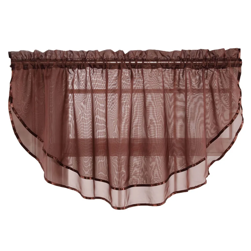Цельнокроеное платье стержень карманный прозрачный Шторы Подзор s для Кухня однотонные зубчатый Подзор короткий галстук-бабочка для половина Windows Ванная комната кафе p184c