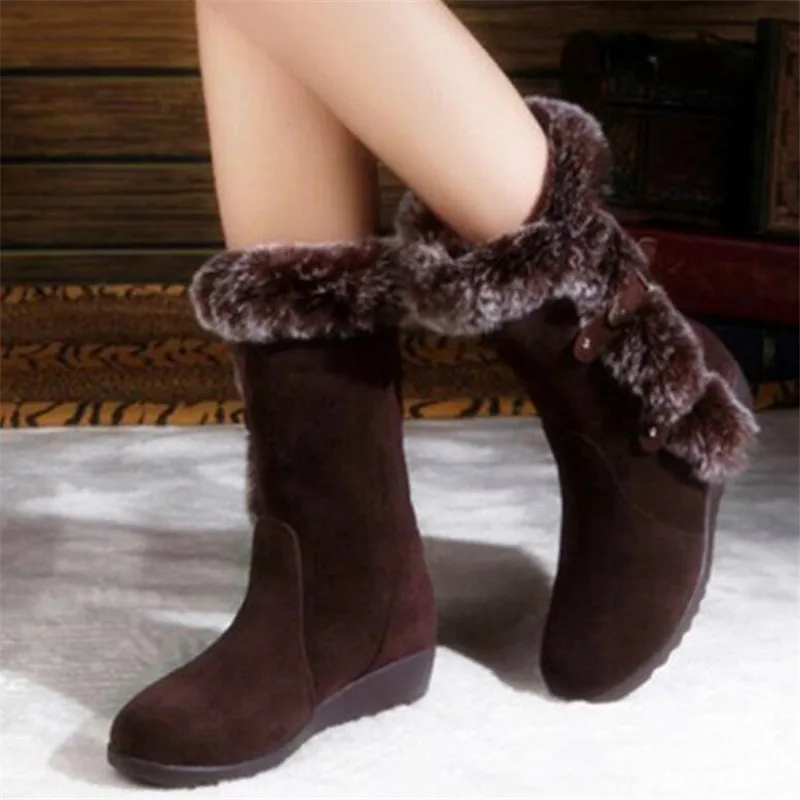 

Autumn and winter new warm women's snow boots thick bottom wedge heel women's boots zapatos de mujer winter boots women shoes