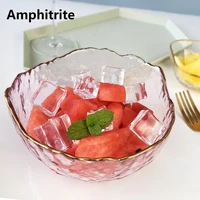 glass glazed salad bowl of jam bowl irregular phnom penh transparent vegetable and fruit tableware dinner plates