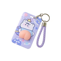 women men stress reliever cartoon cute butt retractable credit card holders bank id holders badge child bus card cover case