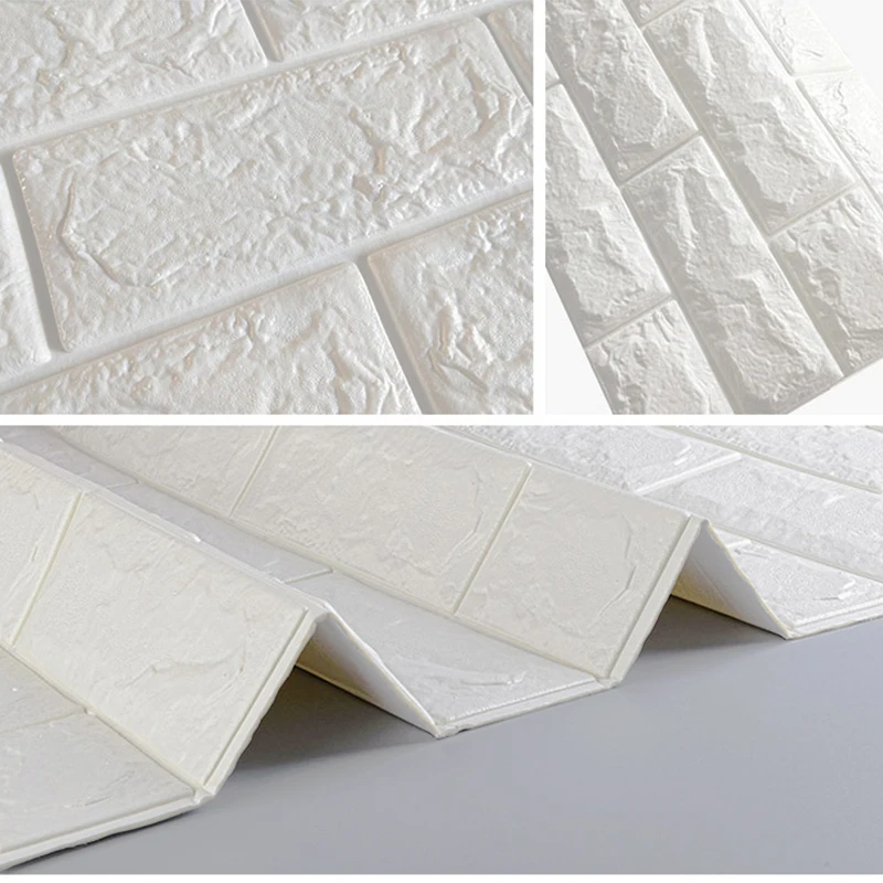 

70*77cm DIY 3D Brick PE Foam Wallpaper Panels Room Decal Stone Decoration Embossed DIY Self Adhensive 3D Brick Wall Stickers