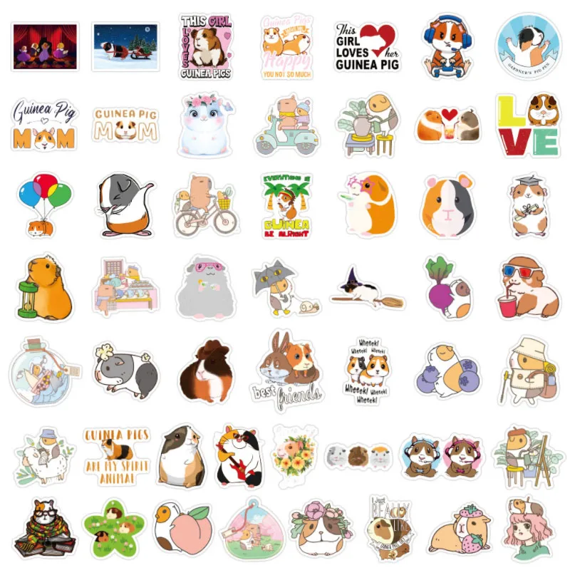 103050pcs new style guinea pig graffiti waterproof skateboard travel suitcase phone laptop luggage stickers diy kids girl free global shipping
