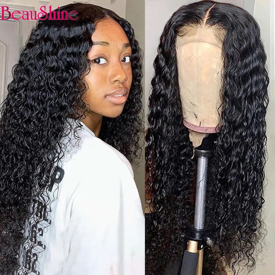 28 30 Inch Deep Wave Front Wig Deep Curly 4x4 5x5 6x6 Lace Closure Wig Brazilian Human Hair Wigs 13x6 Lace Frontal Wig