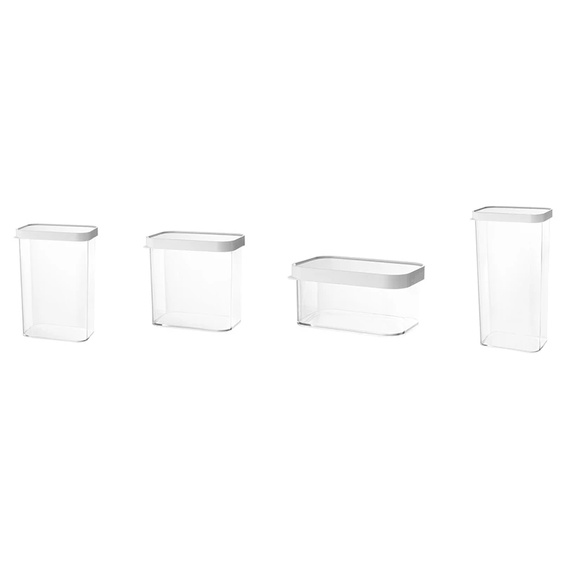 

Promotion! 4PCS Transparent Combinable Stacking Food Storage Tank, Refrigerator Household Moisture-Proof Sealed Tank