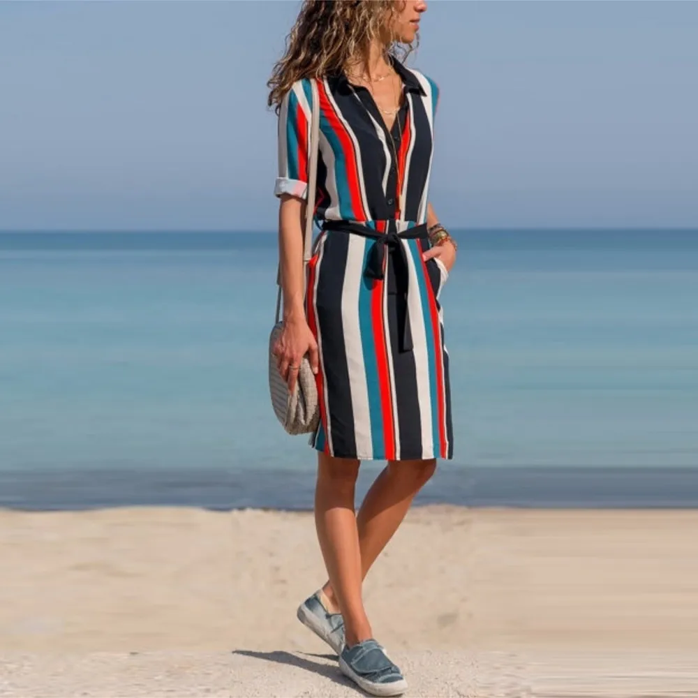 SAGACE платья с принтом элегантное женское пляжное платье длинным рукавом и