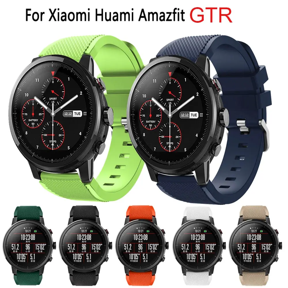 Мягкий силиконовый ремешок-браслет для Xiaomi Huami Amazfit GTR 47 мм Smart Watch Band 22 съемные