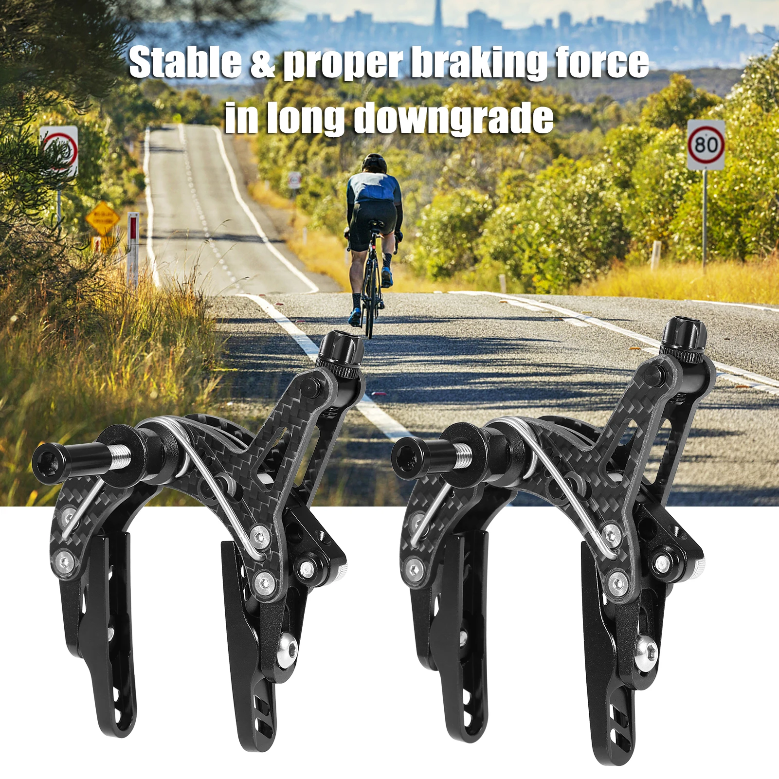 

2 шт., углеродное волокно, велосипедный C Тормозной суппорт, передний и задний горный велосипед, набор тормозных суппортов, Аксессуары для ве...