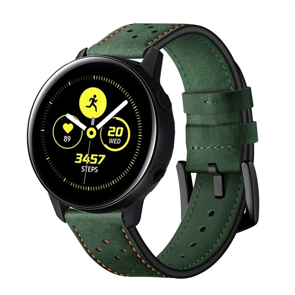 Ремешок из натуральной кожи для Samsung Galaxy Watch 3 Active 42/46 мм Gear S2/S3 Huawei GT2 Huami
