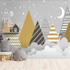 Скандинавские геометрические обои с изображением гор пиков для детской комнаты простые облака фон для детской комнаты фрески настенная бумага домашний декор