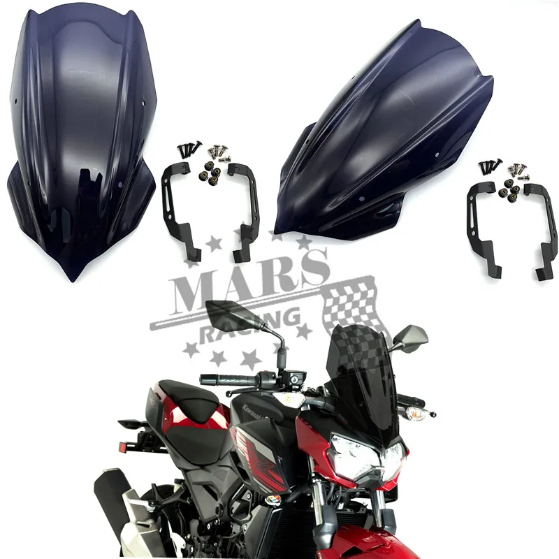Для KAWASAKI Z250 Z400 Z-250 Z-400 Z 250 Z 400 двойной пузырь мотоцикл спортивный лобовое стекло ветровой щиток козырек Viser