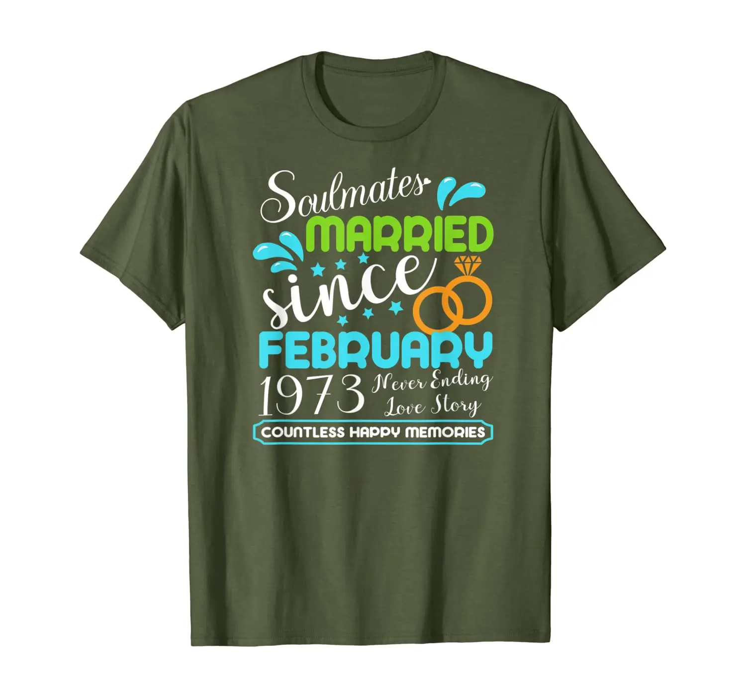 

Married Since February 1973, 47th Wedding Anniversary T-Shirt