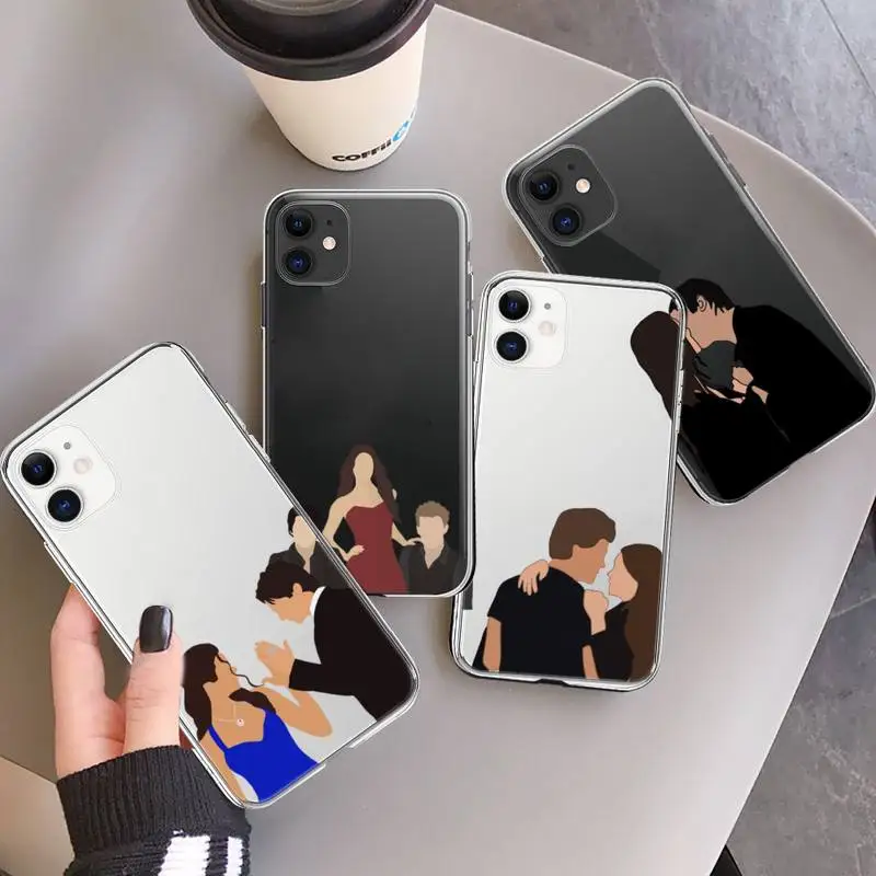 

The Vampire Diaries Damon CARTOON ART Phone Case For iPhone 13 12 11 8 7 Pro Max Plus X XS XR MINI transparent clear New