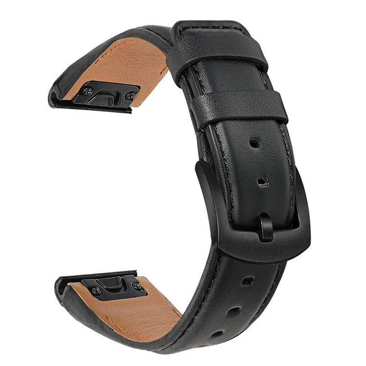 Black Quick Fit Кожаный ремешок для часов 22 мм для наручных часов Garmin Fenix 6/6 iPad Pro/5/5 Plus/Forerunner 945/935/подход S60/инстинкт ремешок для часов - Цвет ремешка: Black