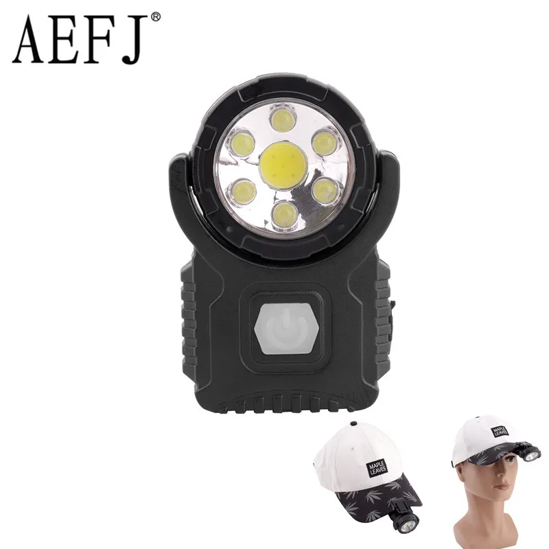 Мини cob LED рабочий свет USB Перезаряжаемые клип на лампа шапку Водонепроницаемый
