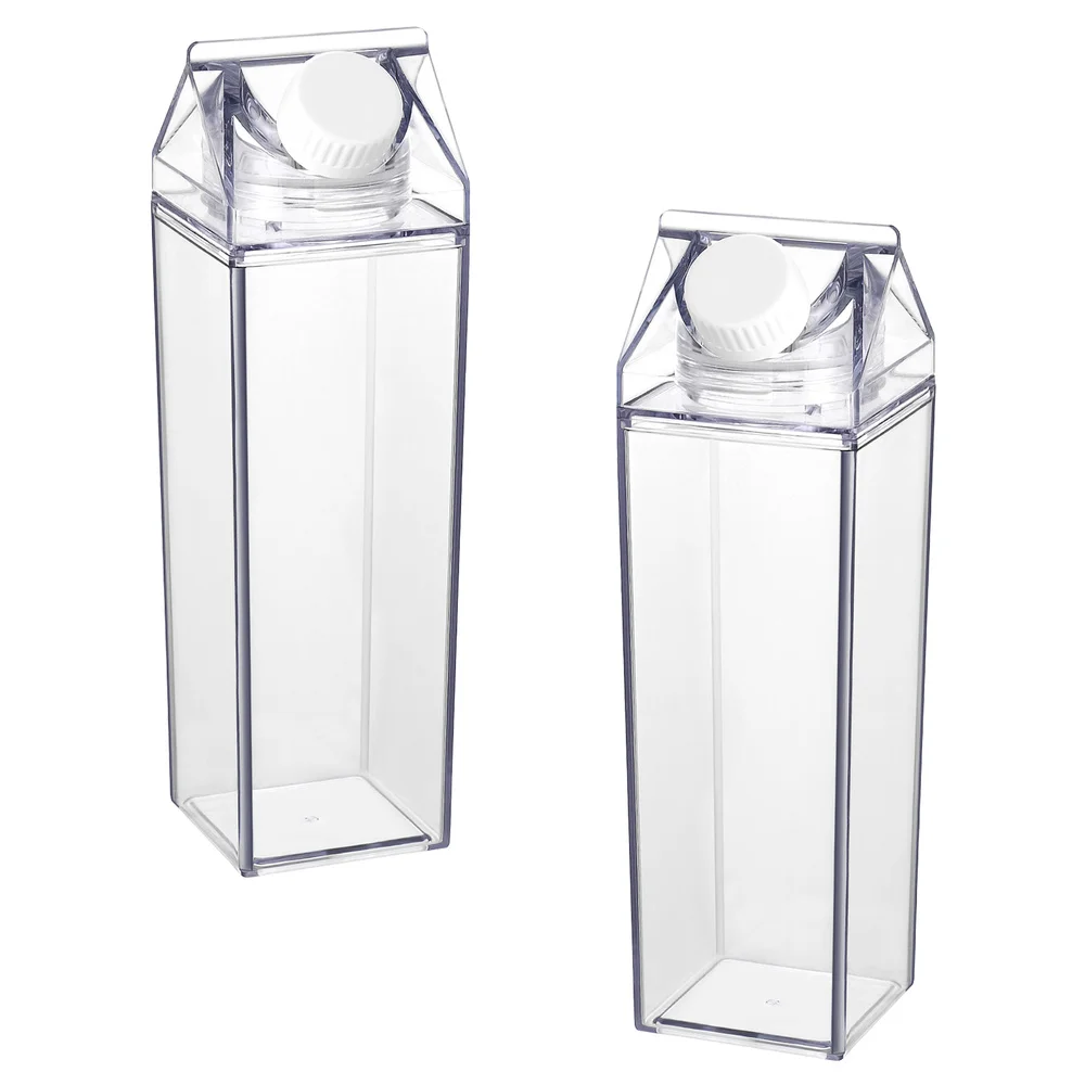 

Cabilock 2pcs Clear Bottles 500ML Airtight Water Container Drink Bottle for Sports Camping Travel
