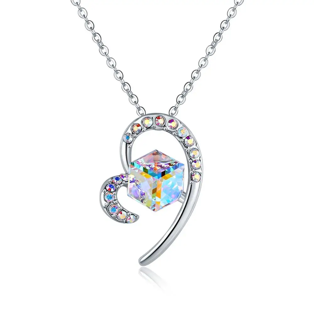 Подвеска в виде сердца украшенная кристаллами Swarovski|Ожерелья с подвеской| |