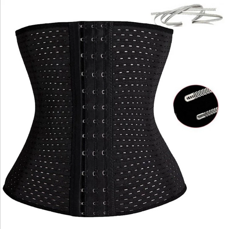 

Fashion Ladies Body Building Front Buckle Three Breasted High Waist Shapewear Women Waist Cinchers Ladies Corset Shaper Band