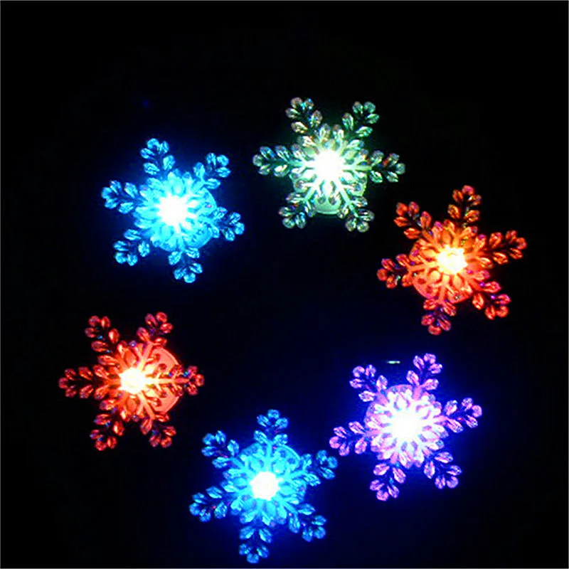2017 Светодиодные ночные светильники для танцев 25 шт. в форме снежинки зимнее белое