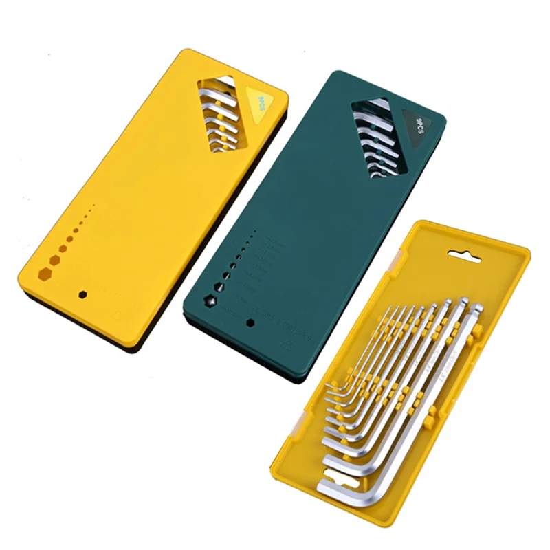 

Hex Wrench Set Screwdriver Universal Allen Key 9PCS Double-End L Type Hexagon Flat Ball Spanner Metric Hand Tools