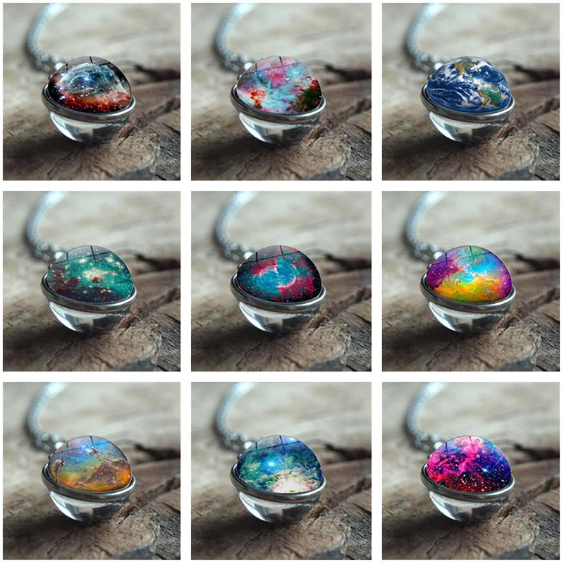 Ожерелье мужское с двухсторонним стеклянным шариком ювелирное изделие узором