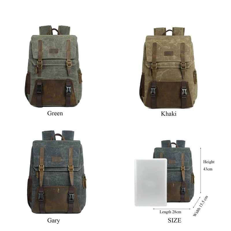 

Waterproof Canvas Digital Slr Camera Backpack 15.6 Inch Usb Charging For Camera Lens And Laptop(Grey)