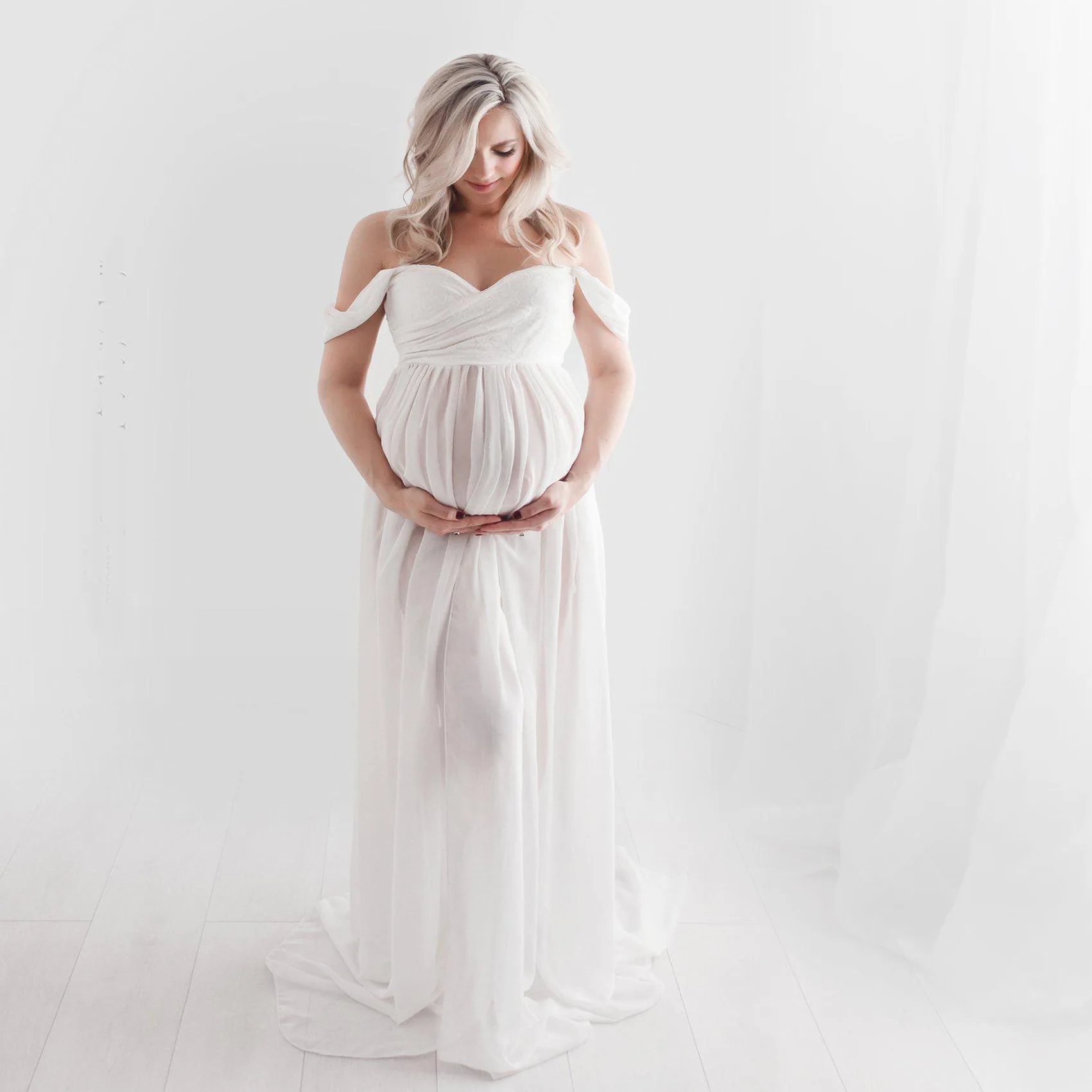 

Green Maternity Dresses For Photo Shoot Chiffon Pregnancy Dress Photography Prop Maxi Gown Dresses For Pregnant Women Clothes