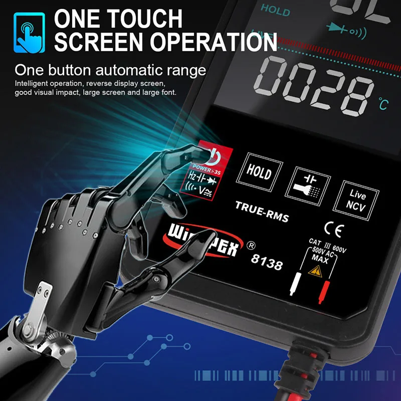 Умный Цифровой мультиметр Smart Touch DC аналоговая панель True RMS Авто Тесты er