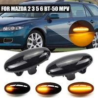 2x smoked lens dynamic amber led side marker blinker turn signal light for mazda 2 3 5 6 bt 50 mpv error free