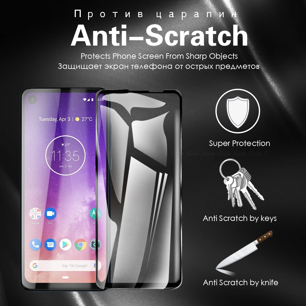 For Motorola Moto One 5G ACE Fusion Plus Hyper Zoom Macro Power Tempered Glass Screen Protector Full Cover Film | Мобильные телефоны