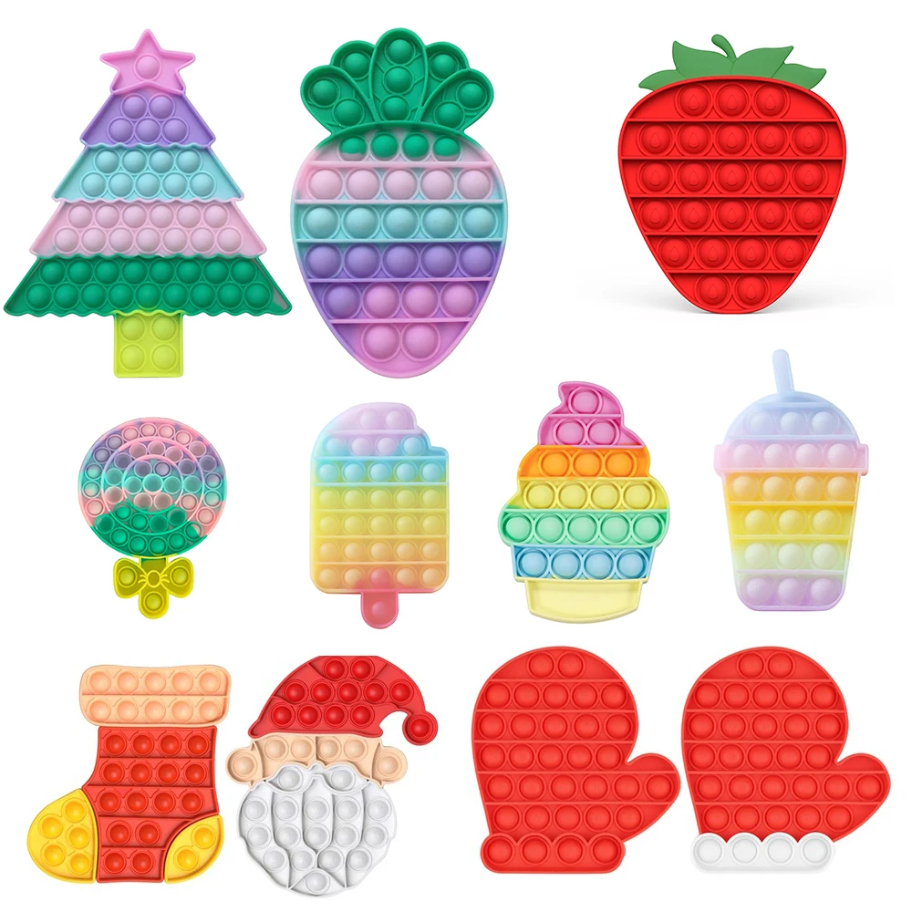 Игрушка пузырьковая сенсорная для детей и взрослых радужная силиконовая игрушка