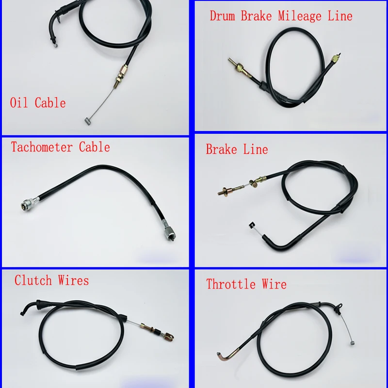 

E0474 Motorcycle EN125 HJ125K-7A Brake Line Throttle Wire Drum Brake Mileage Tachometer Clutch Cable