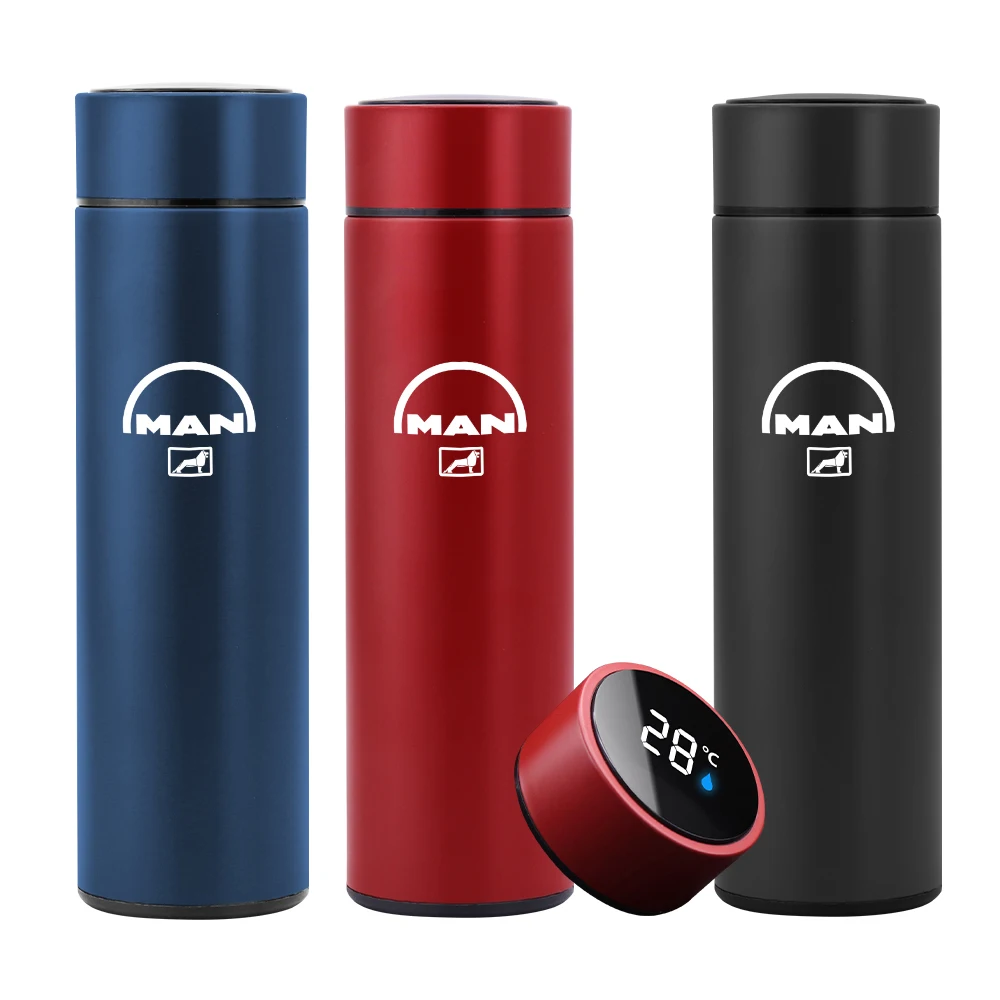 

500ml Stainless Steel Coffee Thermos Mug Portable Car Vacuum Flasks Travel Thermo Cup for MAN TGX TGM TGATGS TGE Car accessories