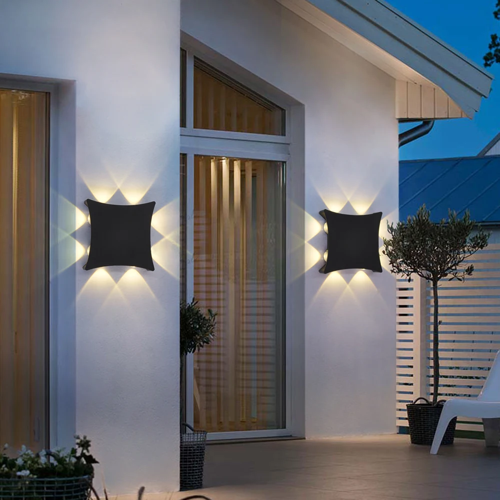 Artpad LED Wall Light 8W 16W Aluminum Waterproof Outdoor Sconce Garden Porch Decorative Black 8/12 Lamp Beads Lighting | Лампы и