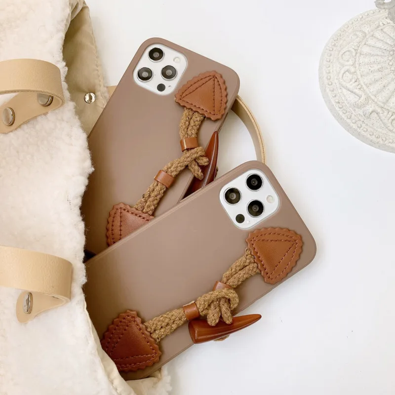 

Phone Case For iPhone 12 Mini 11 Pro X XR XS Max 7 8 Plus SE 2020 Fashion Horn Buckle Bracelet Soft TPU For iPhone 12 Phone Case