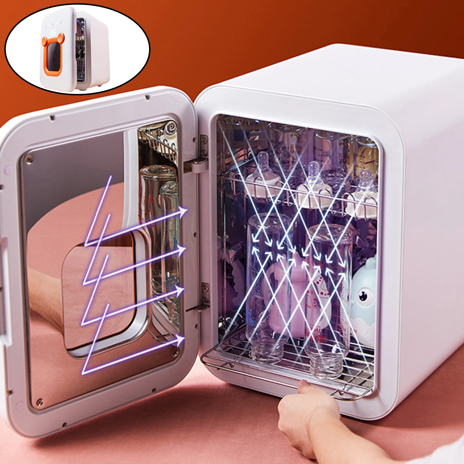 UV Disinfection Cabinet for Baby Bottles, Toys, Smartphones, Salon Tools