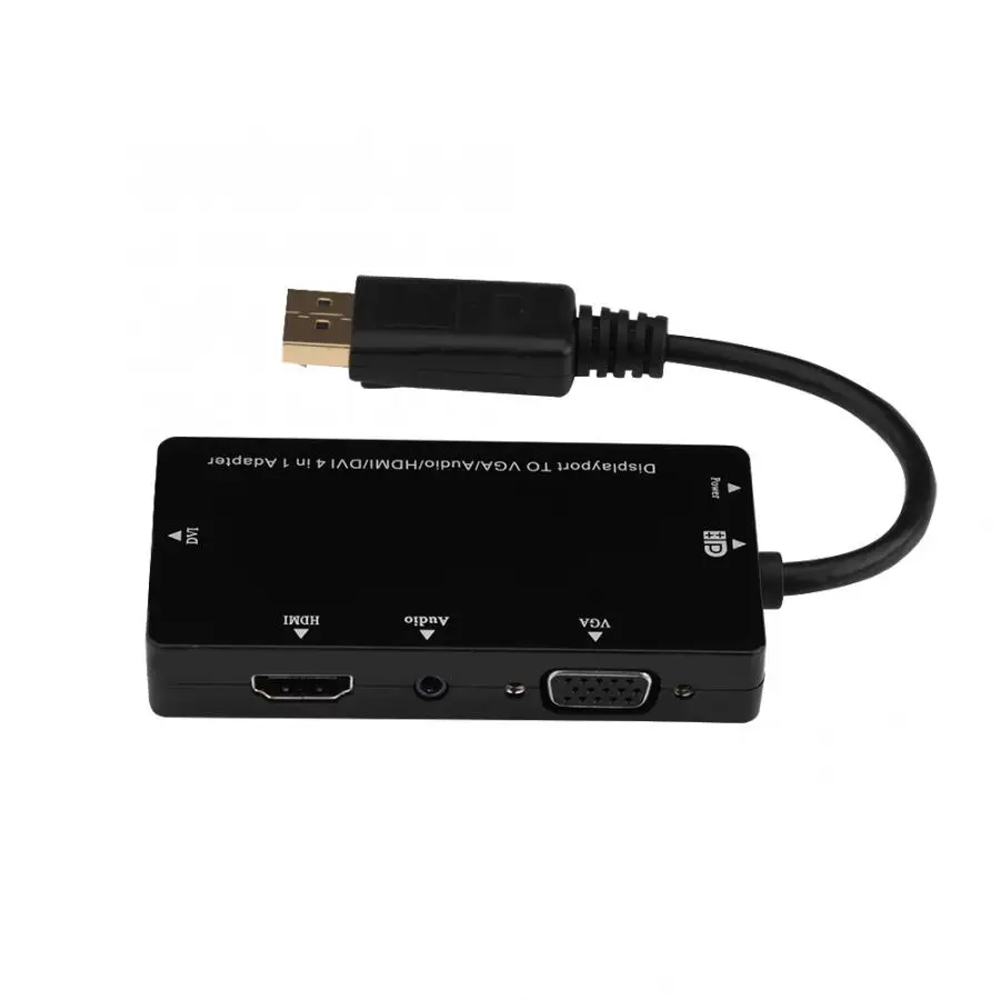 4 в 1 DisplayPort DP штекер-HDMI VGA DVI аудио кабель адаптер конвертер для ПК - купить по
