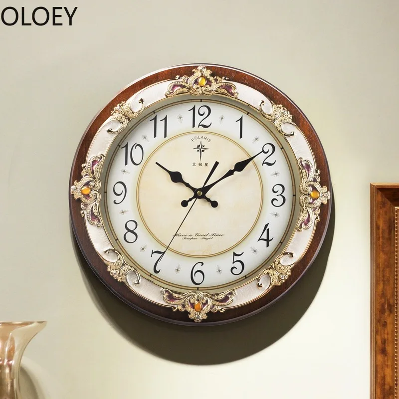 Роскошные большие настенные часы винтажные деревянные для гостиной европейские