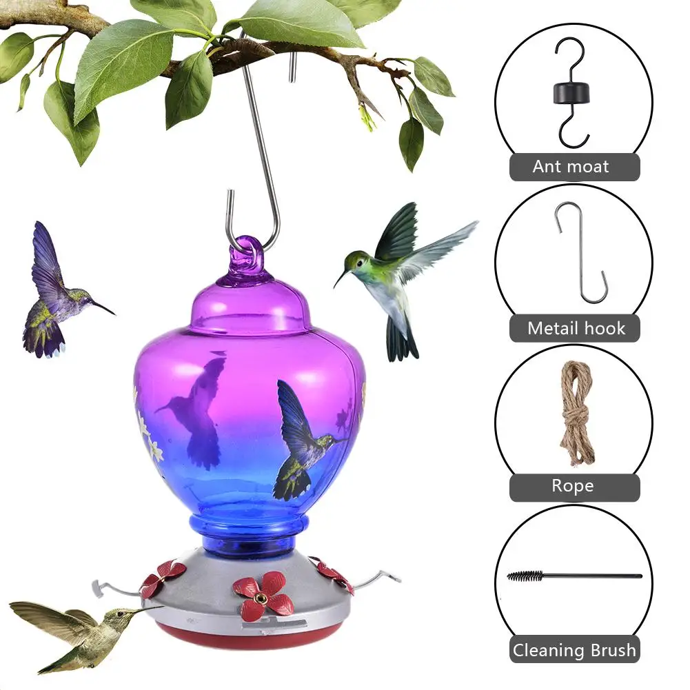 

Wide Mouth Waist Hummingbird Feeder Fill Nectar Patio For Outdoor Garden Yard Window Bird Food Feed Bird Feed Picaflor Comedero
