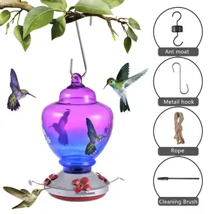 Кормушка для птиц с широким горлом, Кормушка Для Колибри, наполняет нектар, патио, для сада, двора, окна, корма для птиц