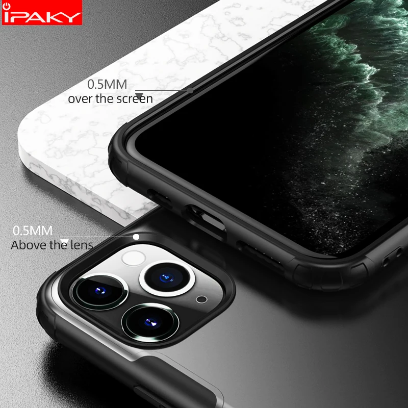 Чехол IPAKY для iPhone 11 силиконовый гибридный чехол из поликарбоната X XR XS SE 2020 7 8 Plus